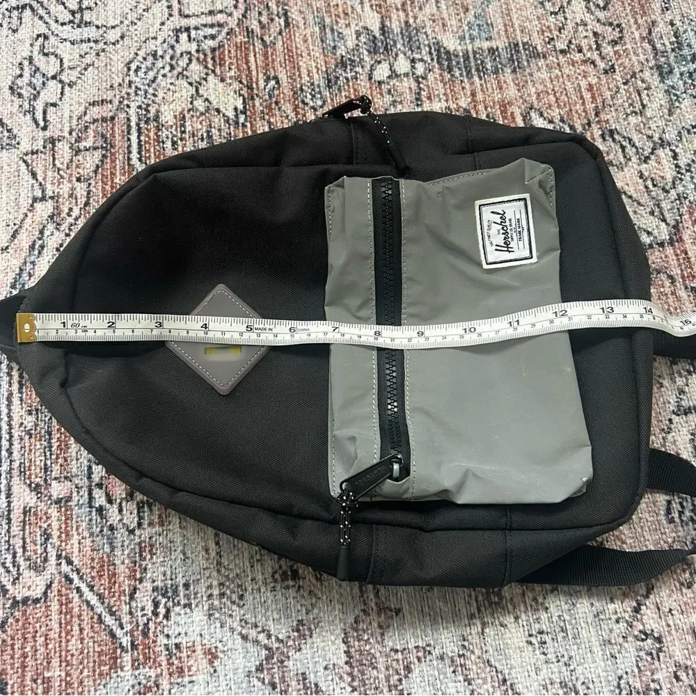 Herschel Supply Co. Heritage Kids Black Reflective Rubber Mini Backpack Bag